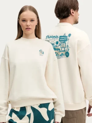 Kaotiko bluza kolor beżowy z nadrukiem AQ041-01S-G002