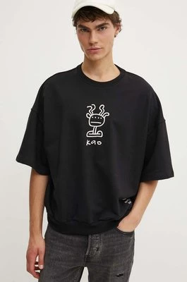 Kaotiko bluza kolor czarny z aplikacją AP056-01-G002