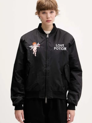 Kaotiko kurtka bomber kolor czarny przejściowa oversize AR005-01-E002