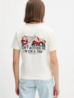 Kaotiko t-shirt bawełniany damski kolor beżowy AR008-01-M002
