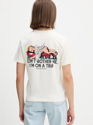 Kaotiko t-shirt bawełniany damski kolor beżowy AR008-01-M002