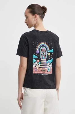 Kaotiko t-shirt bawełniany damski kolor czarny