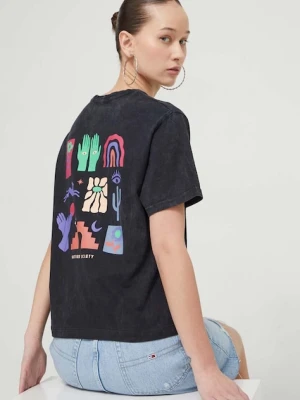 Kaotiko t-shirt bawełniany damski kolor czarny