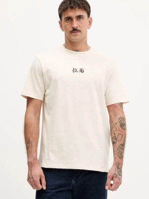 Kaotiko t-shirt bawełniany kolor beżowy wzorzysty AR072-01S-G002