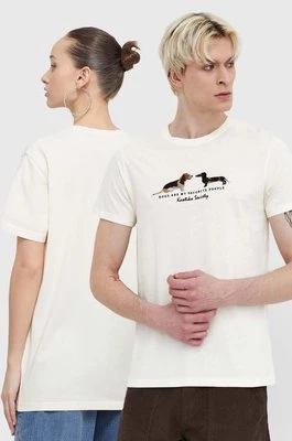 Kaotiko t-shirt bawełniany kolor beżowy z aplikacją