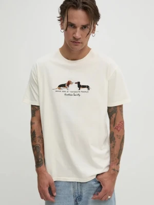 Kaotiko t-shirt bawełniany kolor beżowy z aplikacją