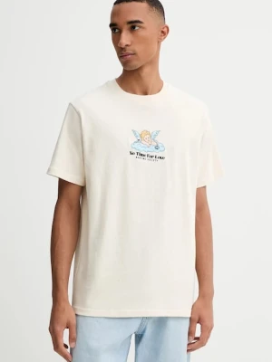 Kaotiko t-shirt bawełniany kolor beżowy z aplikacją AR013-01S-G002