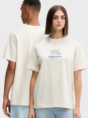 Kaotiko t-shirt bawełniany kolor beżowy z aplikacją AR013-01S-G002