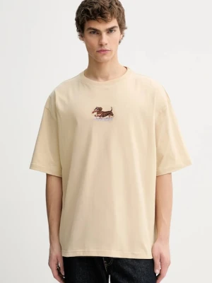 Kaotiko t-shirt bawełniany kolor beżowy z aplikacją AR052-01S-G002