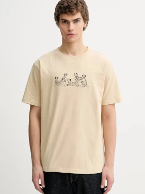 Kaotiko t-shirt bawełniany kolor beżowy z aplikacją AR054-01-G002