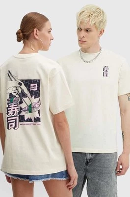 Kaotiko t-shirt bawełniany kolor beżowy z nadrukiem AN014-01S-G00