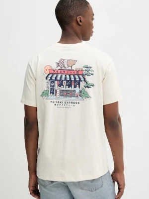 Kaotiko t-shirt bawełniany kolor beżowy z nadrukiem AQ038-01S-G002