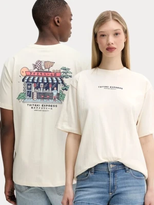 Kaotiko t-shirt bawełniany kolor beżowy z nadrukiem AQ038-01S-G002