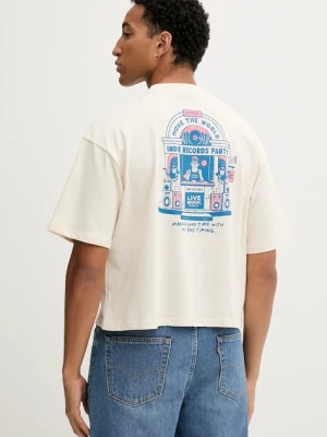 Kaotiko t-shirt bawełniany kolor beżowy z nadrukiem AR028-01S-M002