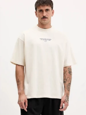 Kaotiko t-shirt bawełniany kolor beżowy z nadrukiem AR050-01S-G002