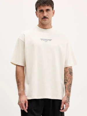 Kaotiko t-shirt bawełniany kolor beżowy z nadrukiem AR050-01S-G002