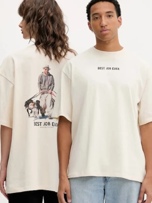 Kaotiko t-shirt bawełniany kolor beżowy z nadrukiem AR055-01S-G002