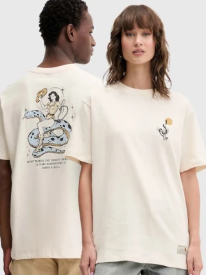 Kaotiko t-shirt bawełniany kolor beżowy z nadrukiem AR064-01S-G002