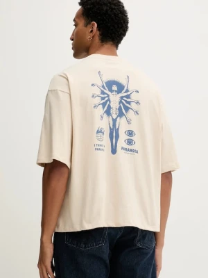 Kaotiko t-shirt bawełniany kolor beżowy z nadrukiem AR084-01-G002