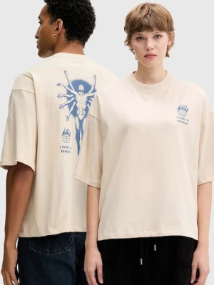 Zdjęcie produktu Kaotiko t-shirt bawełniany kolor beżowy z nadrukiem AR084-01-G002