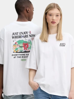 Kaotiko t-shirt bawełniany kolor biały z nadrukiem AQ057-01S-G002