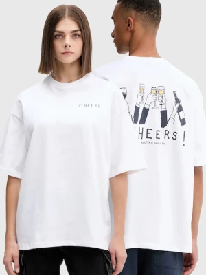 Kaotiko t-shirt bawełniany kolor biały z nadrukiem AR025-01S-G002