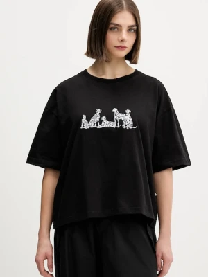 Kaotiko t-shirt bawełniany kolor czarny z aplikacją AR015-01-M002