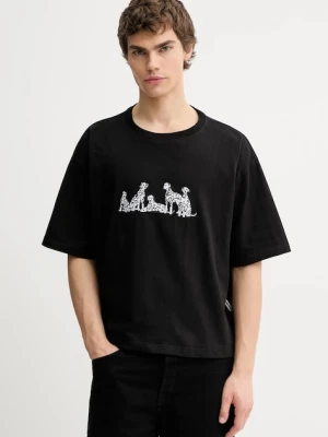 Kaotiko t-shirt bawełniany kolor czarny z aplikacją AR015-01-M002