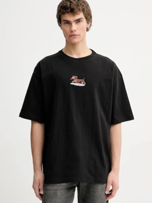 Kaotiko t-shirt bawełniany kolor czarny z aplikacją AR052-02-G002