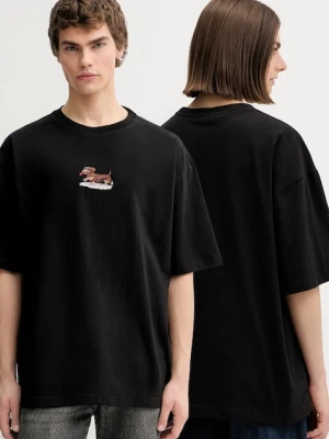 Kaotiko t-shirt bawełniany kolor czarny z aplikacją AR052-02-G002