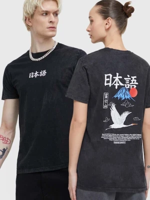 Kaotiko t-shirt bawełniany kolor czarny z nadrukiem