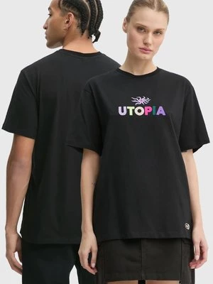 Kaotiko t-shirt bawełniany kolor czarny z nadrukiem AP032-02-G002