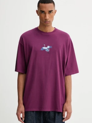 Kaotiko t-shirt bawełniany kolor fioletowy z aplikacją AR077-01-G002