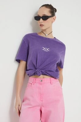 Kaotiko t-shirt bawełniany kolor fioletowy z nadrukiem