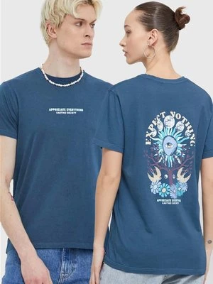 Kaotiko t-shirt bawełniany kolor granatowy z nadrukiem