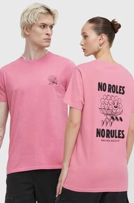 Kaotiko t-shirt bawełniany kolor różowy z nadrukiem