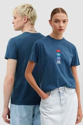 Kaotiko t-shirt bawełniany kolor turkusowy z aplikacją AL106-02-G002