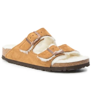 Kapcie Birkenstock Arizona Fur 1001135 Brązowy