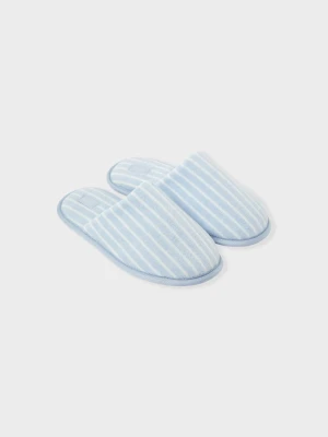 Kapcie mules w paski z bawełną Etam