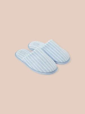 Kapcie mules w paski z bawełną Etam