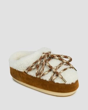 Kapcie Skórzane Damskie Moon Boot Mule Shearling New