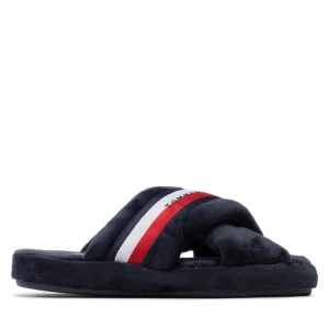 Kapcie Tommy Hilfiger Comfy Home Slippers With Straps FW0FW06587 Granatowy