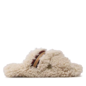 Kapcie Tommy Hilfiger Sherpa Fur Home Slippers Strap FW0FW06576 Beżowy