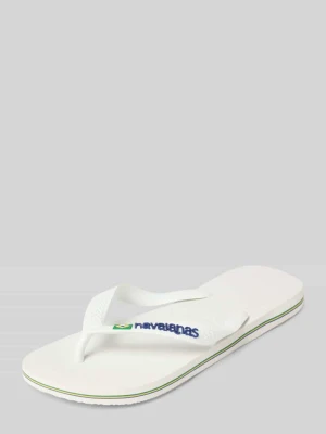 Kapcie z detal z logo model 'Brasil' Havaianas Biały