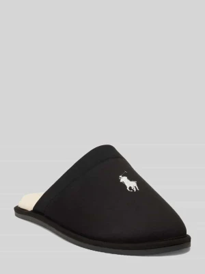 Kapcie z podszewką wewnętrzną z polaru Polo Ralph Lauren Czarny
