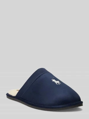 Kapcie z podszewką wewnętrzną z polaru Polo Ralph Lauren Granatowy