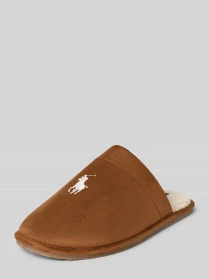 Kapcie z wyhaftowanym logo Polo Ralph Lauren