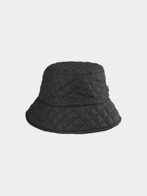 Kapelusz bucket hat pikowany damski - czarny 4F