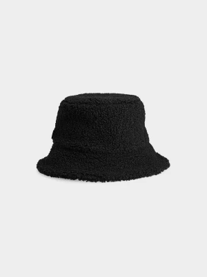 Kapelusz bucket hat pluszowy damski - czarny 4F