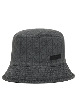 Kapelusz Calvin Klein Denim Emblem Burnout Bucket LV04F5043G Szary